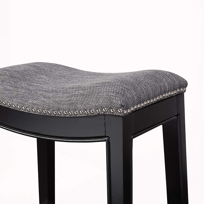 Image 4 Nomad 27 1/4 inch Gray Fabric Saddle Counter Stool more views