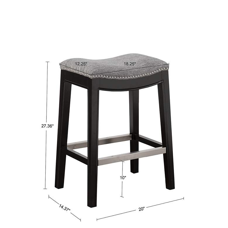 Image 5 Nomad 27 1/4" Gray Fabric Saddle Counter Stool more views