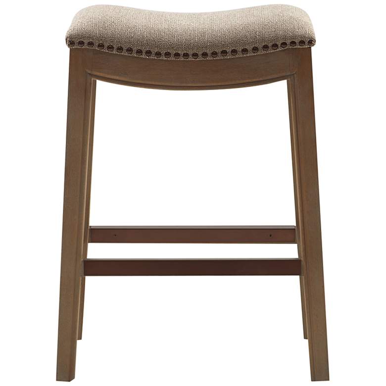 Image 3 Nomad 27" Linen Fabric Saddle Counter Stool more views