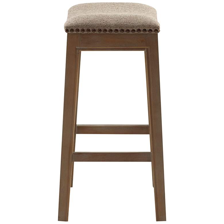 Image 4 Nomad 27" Linen Fabric Saddle Counter Stool more views