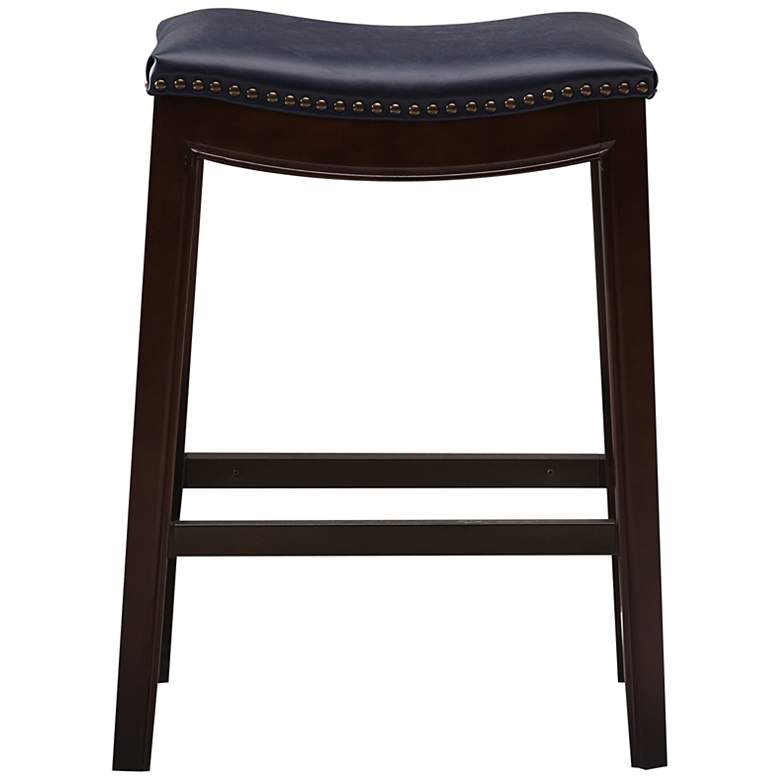 Image 4 Nomad 27 inch Navy Fabric Saddle Counter Stool more views