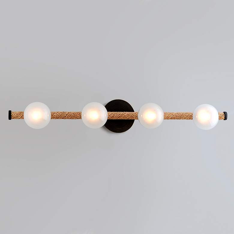 Image 3 Nomad 32"W Natural and Classic Bronze 4-Light LED Bath Light more views
