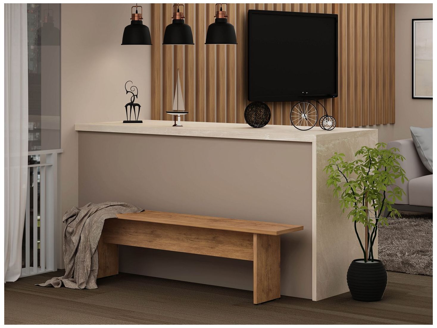 Image 6 NoMad 67.91 Dining Bench in Nature more views