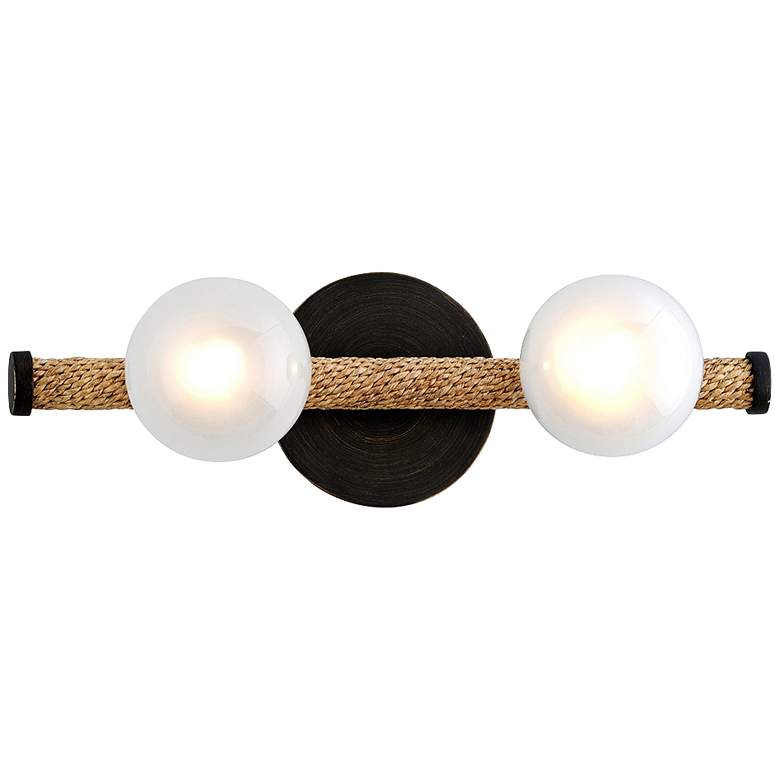 Image 1 Nomad 7 1/4" High Natural and Bronze 2-Light LED Wall Sconce