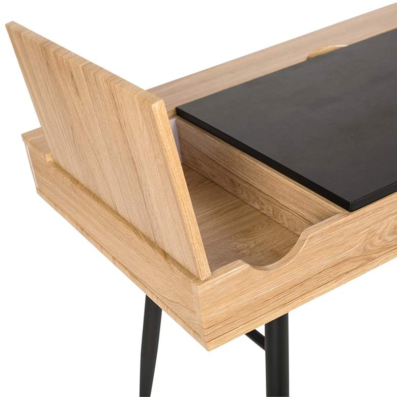 Image 4 Nook 47 1/4" Wide Graphite and Ashwood Writing Desk more views