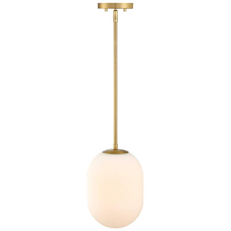 Image 1 Noor 60 Watt 1-Light Brushed Gold Modern Pendant Light