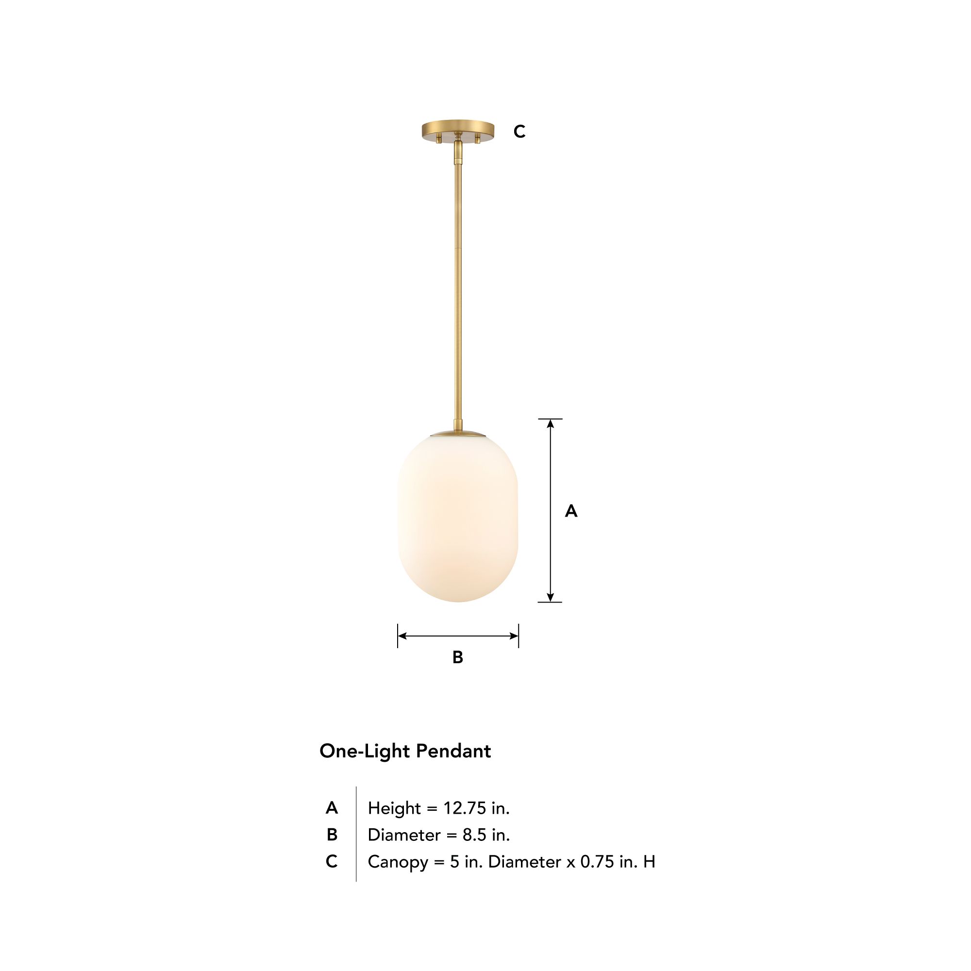 Image 6 Noor 60 Watt 1-Light Brushed Gold Modern Pendant Light more views