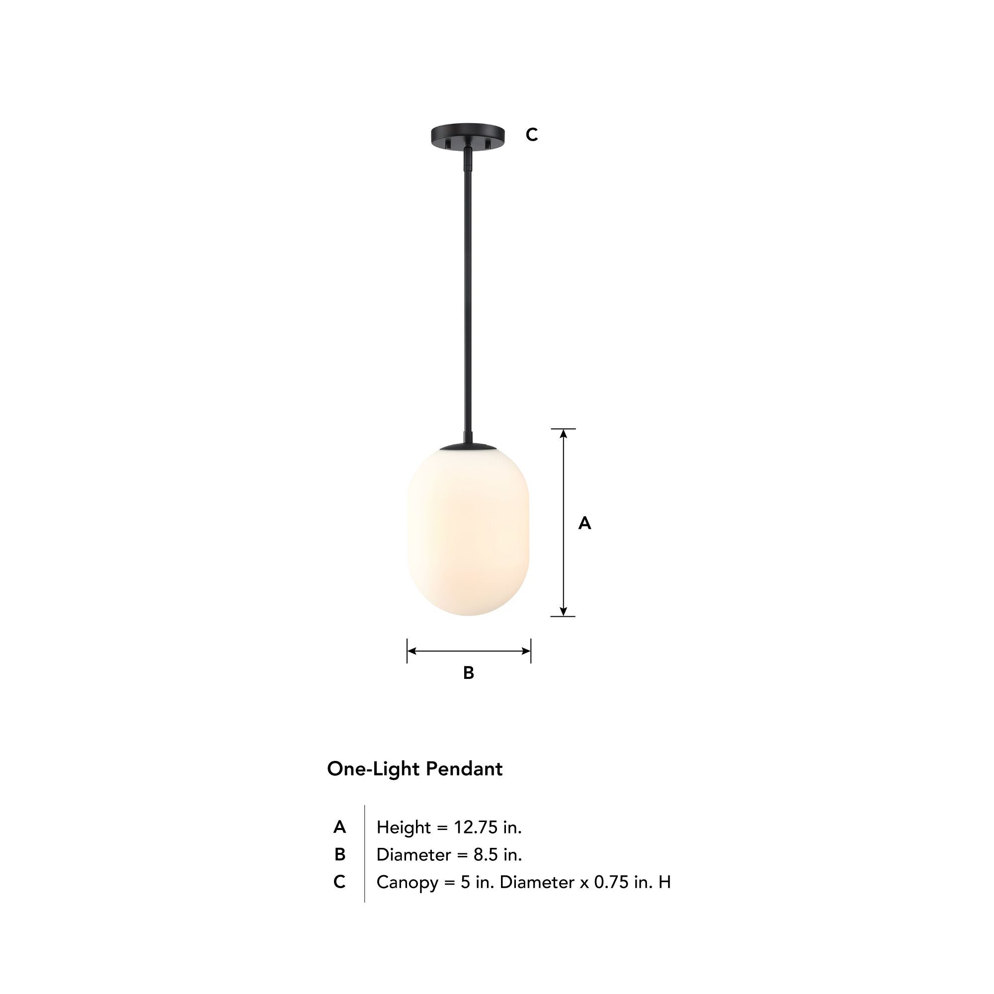 Image 6 Noor 60 Watt 1-Light Matte Black Modern Pendant Light more views