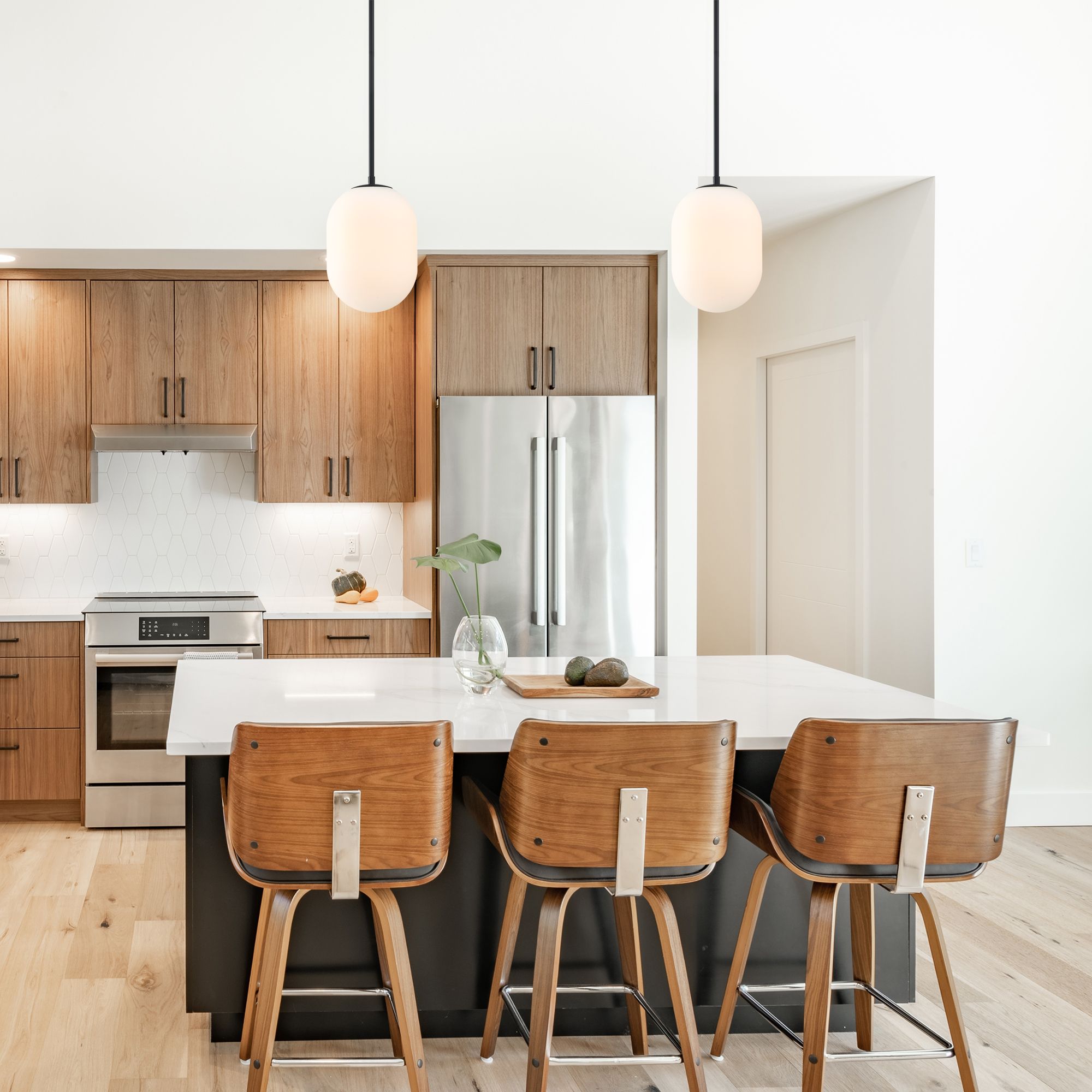 Image 7 Noor 60 Watt 1-Light Matte Black Modern Pendant Light more views