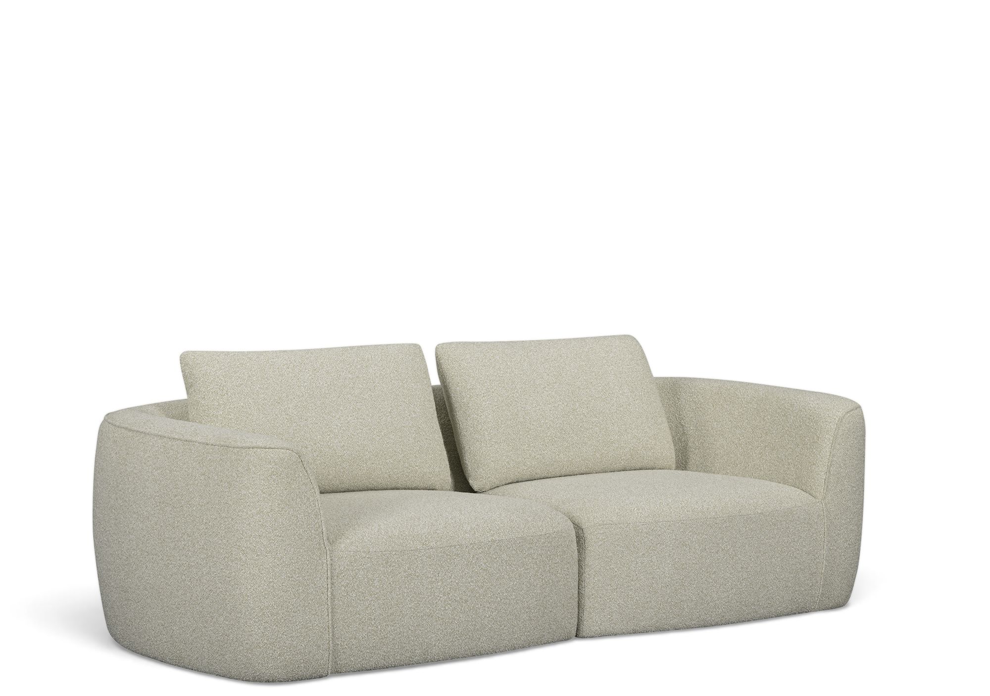 Image 2 Noor Wheat Boucle Loveseat more views