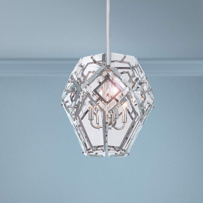 Image 1 Noorvik 17 inch Wide Polished Nickel and Silver 4-Light Pendant