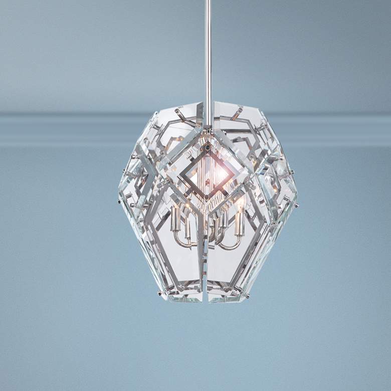 Image 1 Noorvik 17" Wide Polished Nickel and Silver 4-Light Pendant
