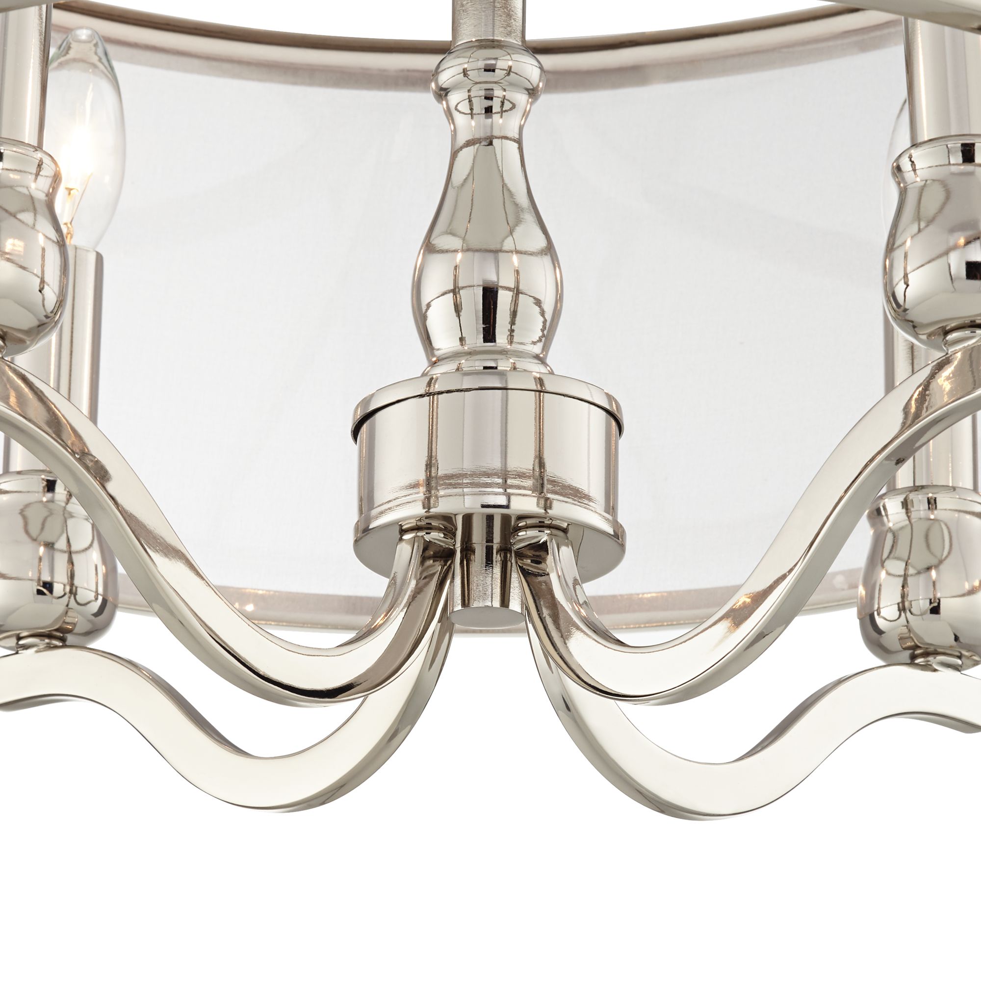 Nor 18" Wide Polished Nickel Traditional Ceiling Light 46J71 Lamps