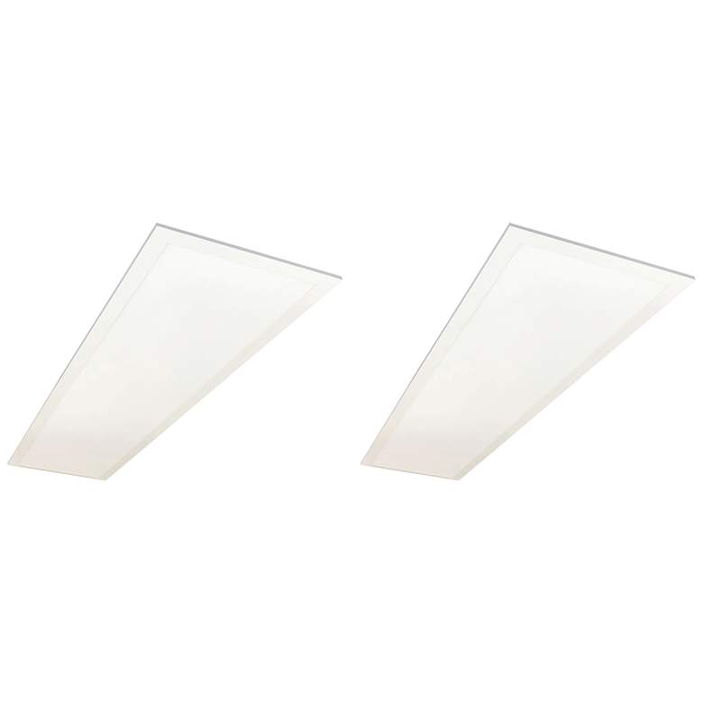 Image 1 Nora 1&#39; x 4&#39; White LED Panel Ceiling Lights Set of 2