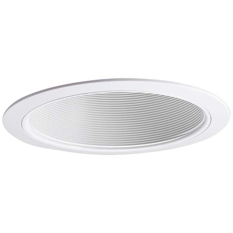 Image 1 Nora 100-Watt White Phenolic Stepped Recessed Lighting Trim