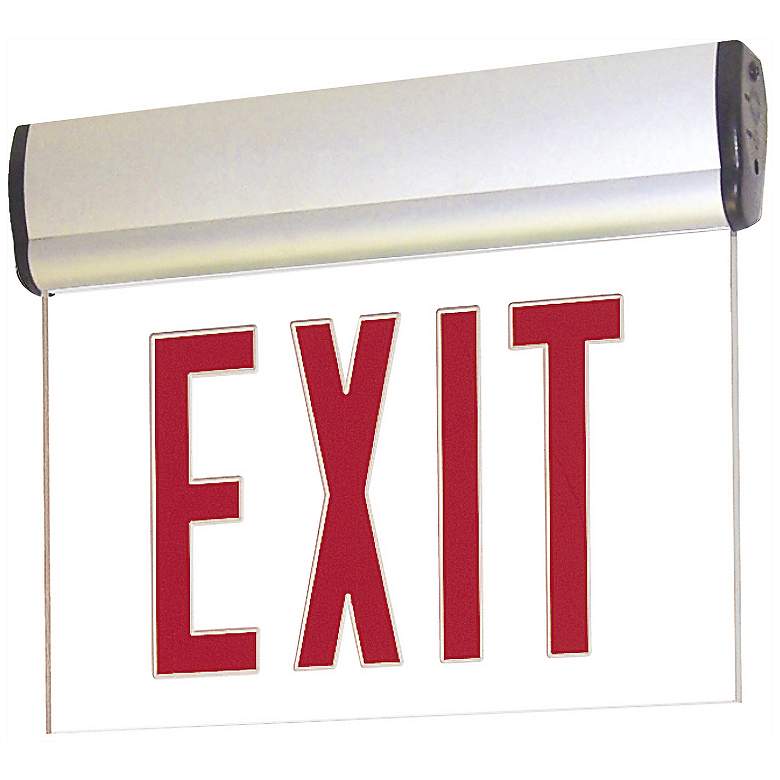 Image 1 Nora 12"W Red Face Surface Adjustable LED Edge-Lit Exit Sign