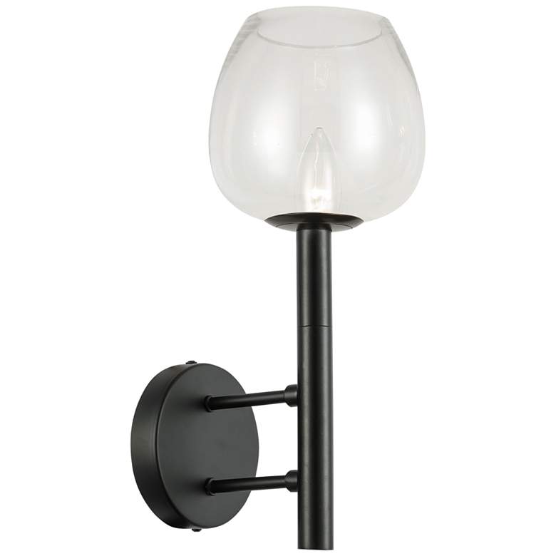 Image 2 Nora 14 1/4 inch High Matte Black Wall Sconce