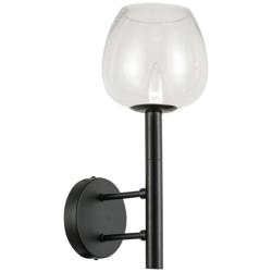 Nora 14 1/4&quot; High Matte Black Wall Sconce