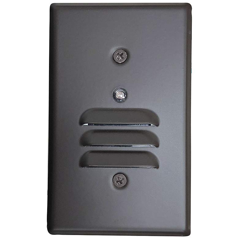Image 1 Nora 2 3/4" Wide Bronze Louvered Dusk-to-Dawn LED Step Light