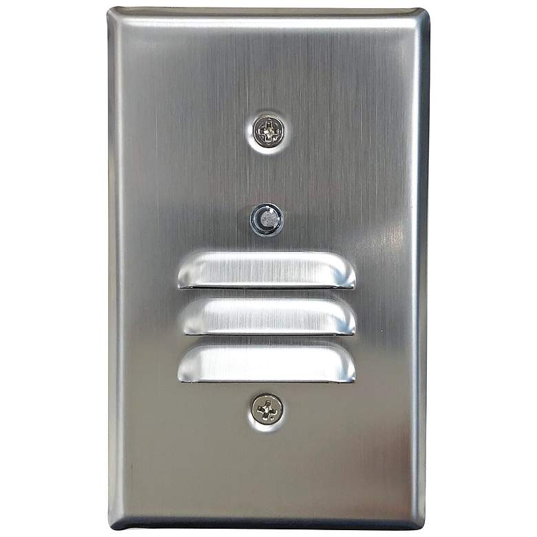 Image 1 Nora 2 3/4" Wide Nickel Louvered Dusk-to-Dawn LED Step Light