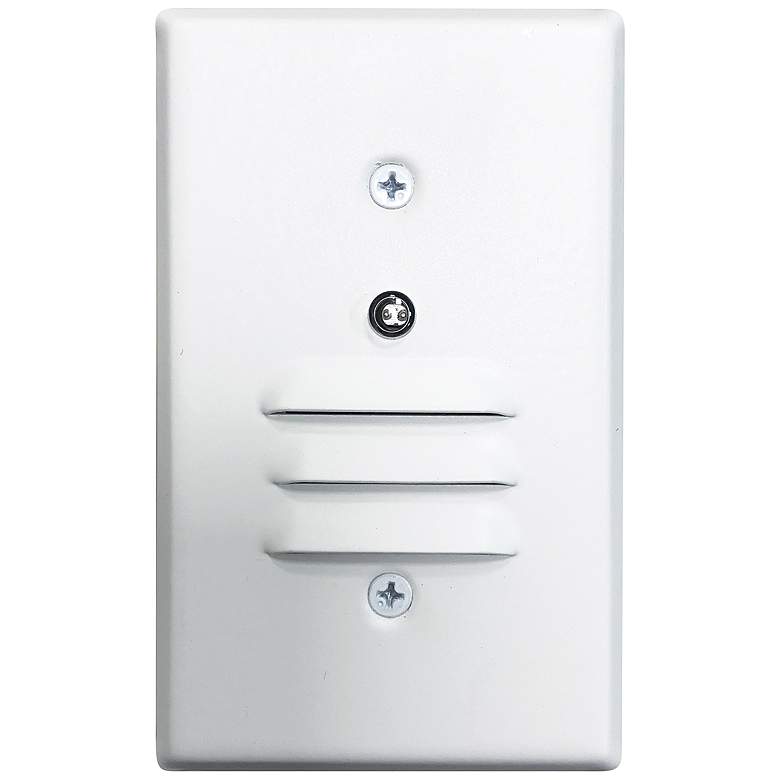 Image 1 Nora 2 3/4"W White Louvered Dusk-to-Dawn LED Mini Step Light
