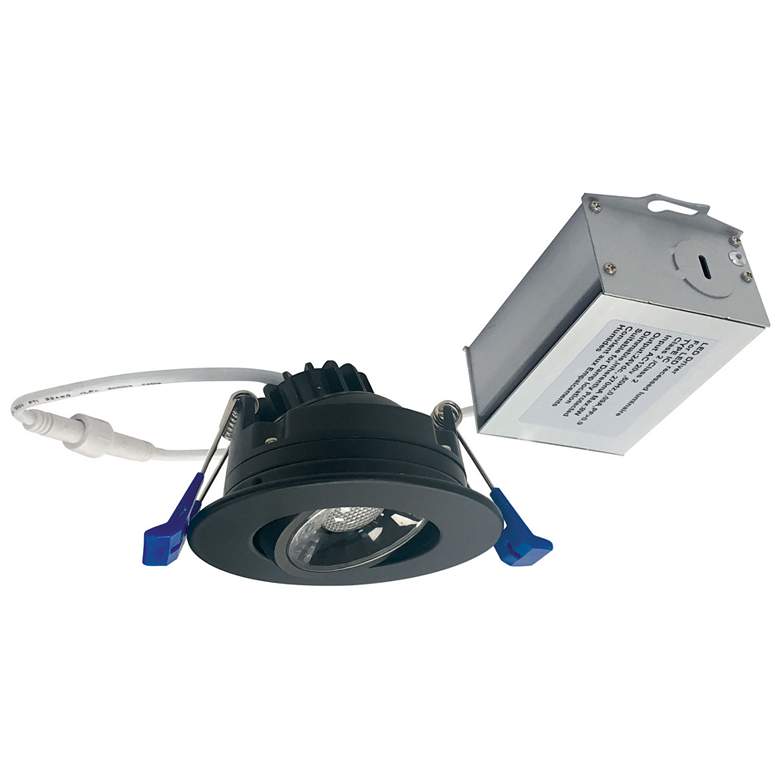 Image 1 Nora 2" Matte Black 8 Watt LED Adjustable Gimbal Downlight