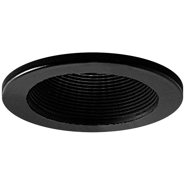 Image 1 Nora 4" Black Adjustable Stepped Baffle Trim