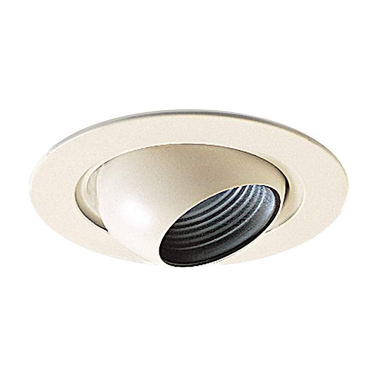 Image 1 Nora 4" White on White Adjustable Eyeball Recessed Trim