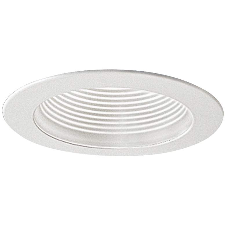 Image 1 Nora 4" Wide White Adjustable Stepped Baffle Recessed Trim