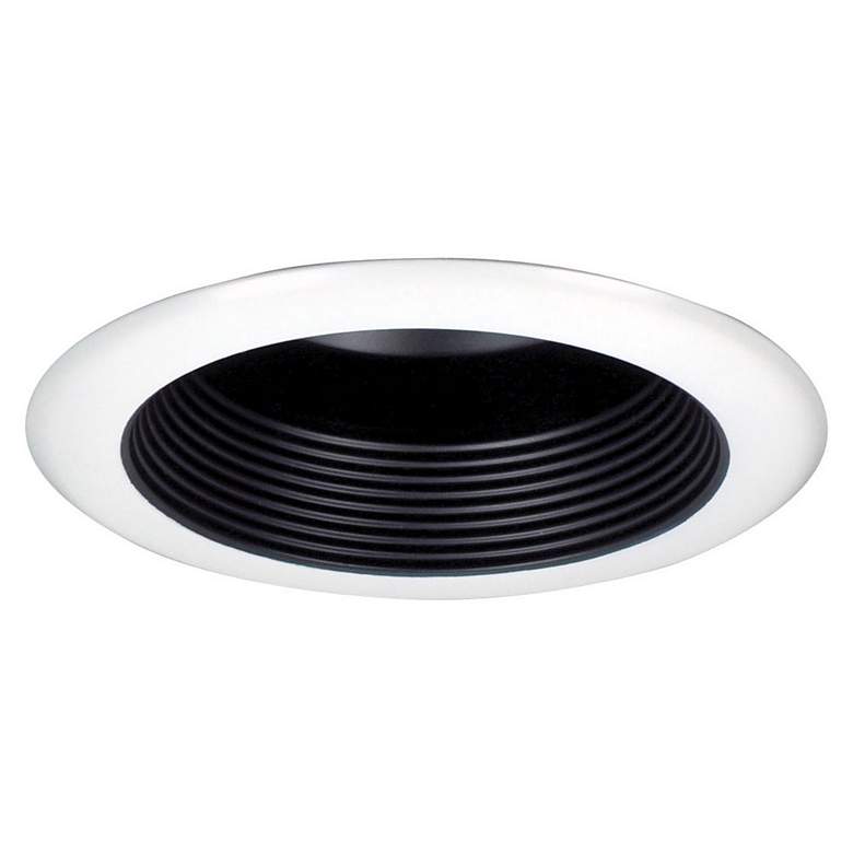 Image 1 Nora 5 inch Round Black Baffle Splay Trim with Flange