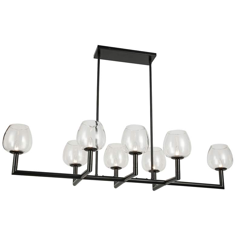 Image 2 Nora 51.25" Wide 8 Light Horizontal Matte Black Chandelier