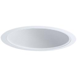 Nora 6&quot; Wide White Stepped Baffle Recessed Lighting Trim