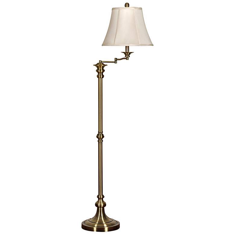 Image 2 Nora 62" High Antique Brass Adjustable Swing Arm Floor Lamp