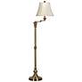 Nora 62" High Antique Brass Adjustable Swing Arm Floor Lamp