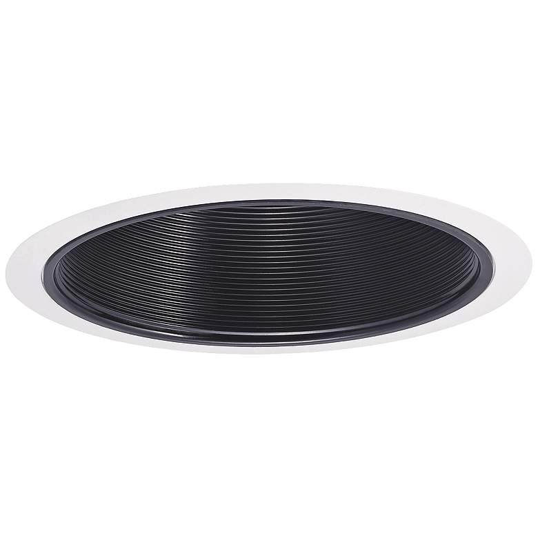 Image 1 Nora 7 inch 100W Black and White Phenolic Stepped Recessed Trim