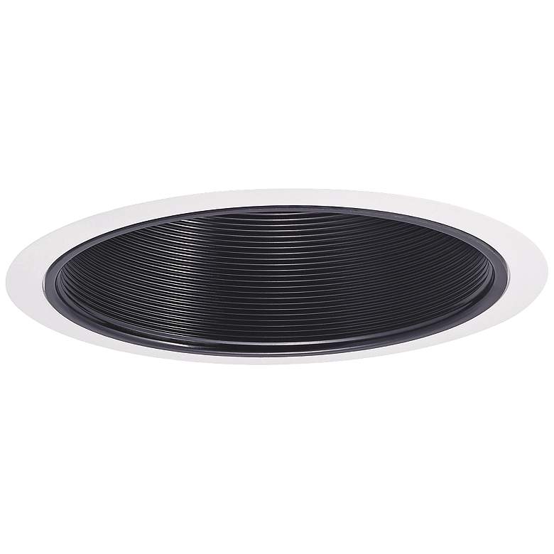 Image 1 Nora 7" 100W Black and White Phenolic Stepped Recessed Trim