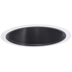 Nora 7&quot; 100W Black and White Phenolic Stepped Recessed Trim