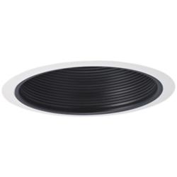Nora 7&quot; Wide Black and White Stepped Recessed Lighting Trim
