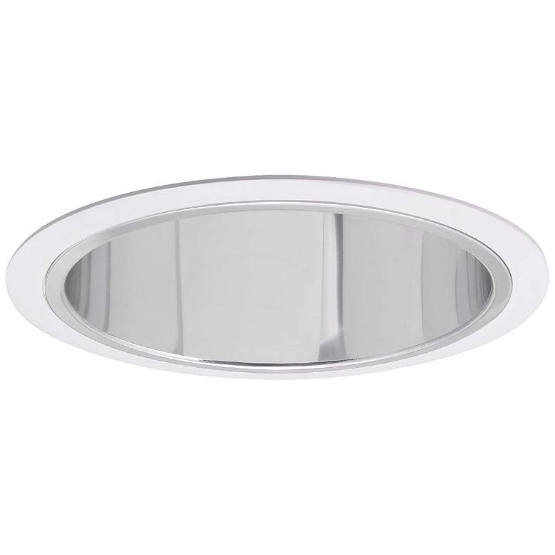 Image 1 Nora 7 inch Wide Chrome and White Recessed Lighting Trim
