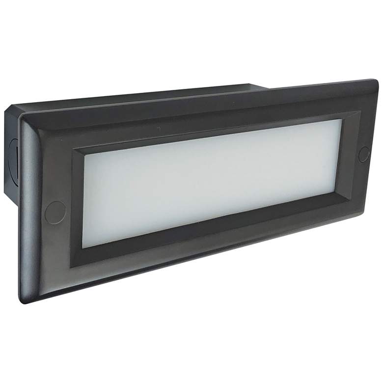 Image 1 Nora 8 3/4 inch Wide Bronze Lensed Dimmable LED Step/Brick Light