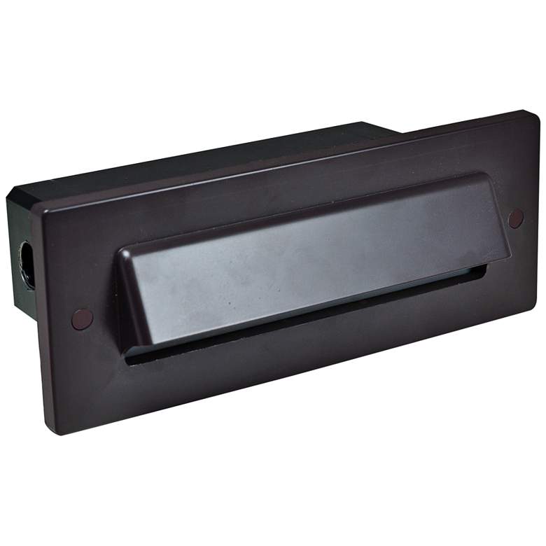 Image 1 Nora 8 3/4 inch Wide Bronze Shroud Dimmable LED Step/Brick Light