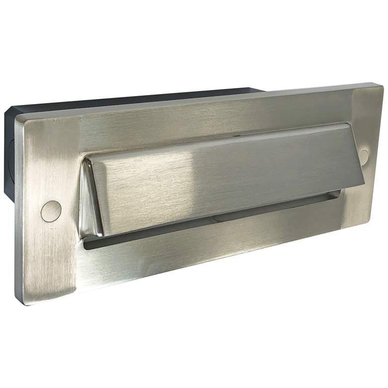 Image 1 Nora 8 3/4" Wide Nickel Shroud Dimmable LED Step/Brick Light