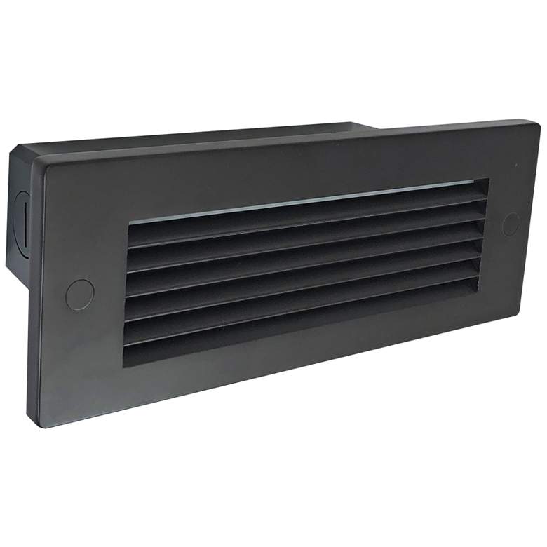 Image 1 Nora 8 3/4 inchW Bronze Louvered Dimmable LED Step/Brick Light