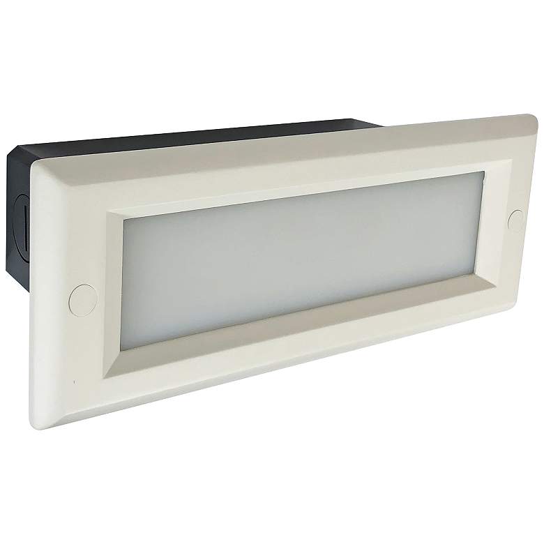 Image 1 Nora 8 3/4 inchW White Lensed Non-Dimmable LED Step/Brick Light