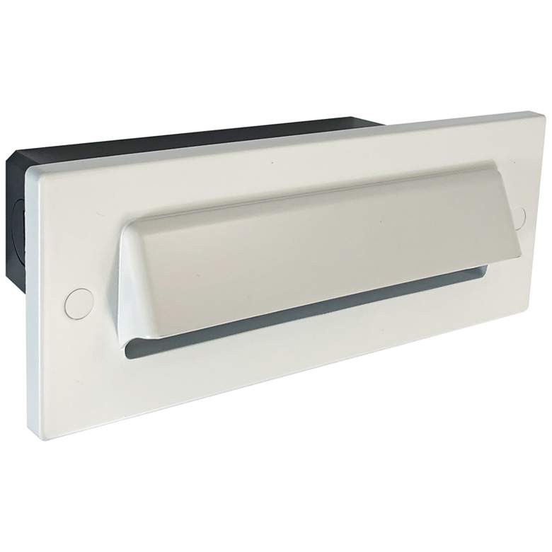 Image 1 Nora 8 3/4 inchW White Shroud Non-Dimmable LED Step/Brick Light