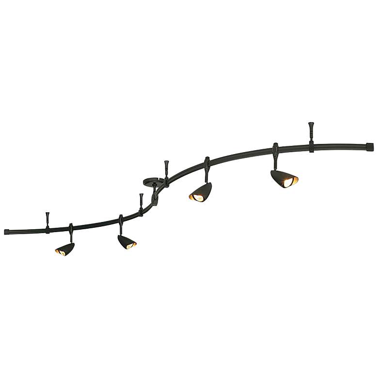 Image 1 Nora Argon 4-Light Bronze "S" Curved Monorail Track Kit
