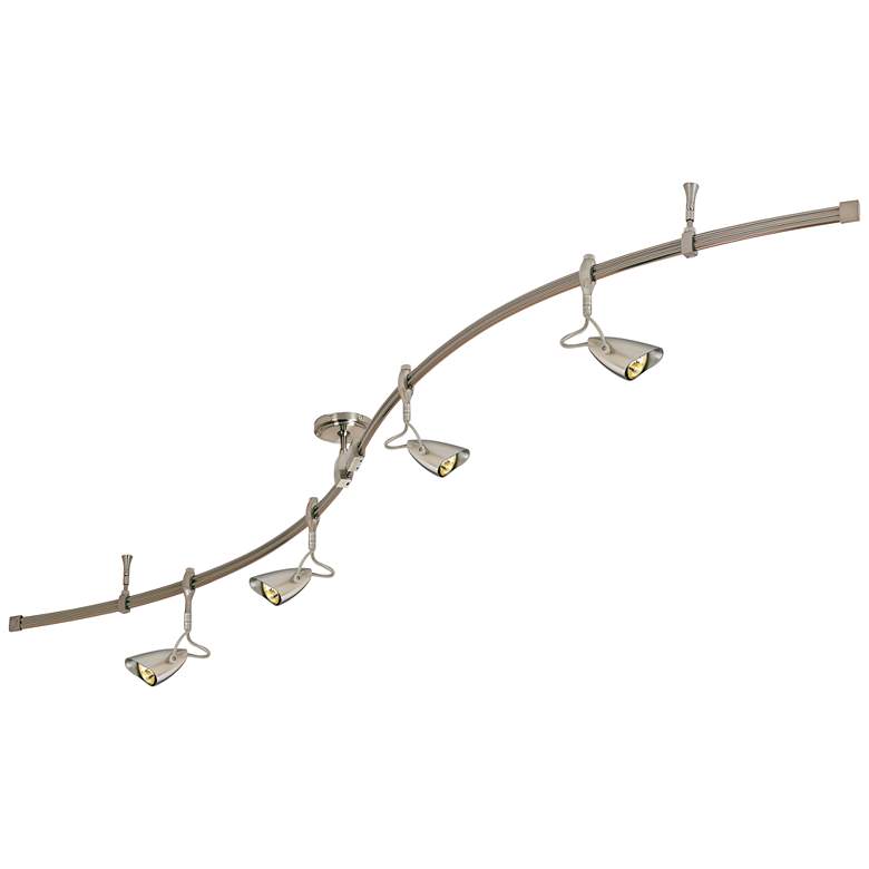 Image 1 Nora Argon 4-Light Nickel "S" Curved Monorail Track Kit