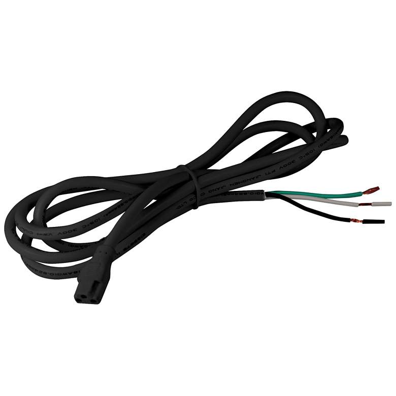 Image 1 Nora Bravo Frost 72" Black 2-Wire Ground Hardwire Connector