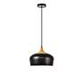 3_Nora Collection Pendant D11.5In H9In Lt:1 Black And Natural Wood Finish more views