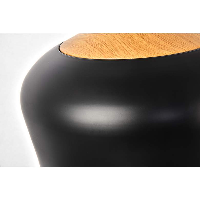 Image 6 Nora Collection Pendant D11.5In H9In Lt:1 Black And Natural Wood Finish more views